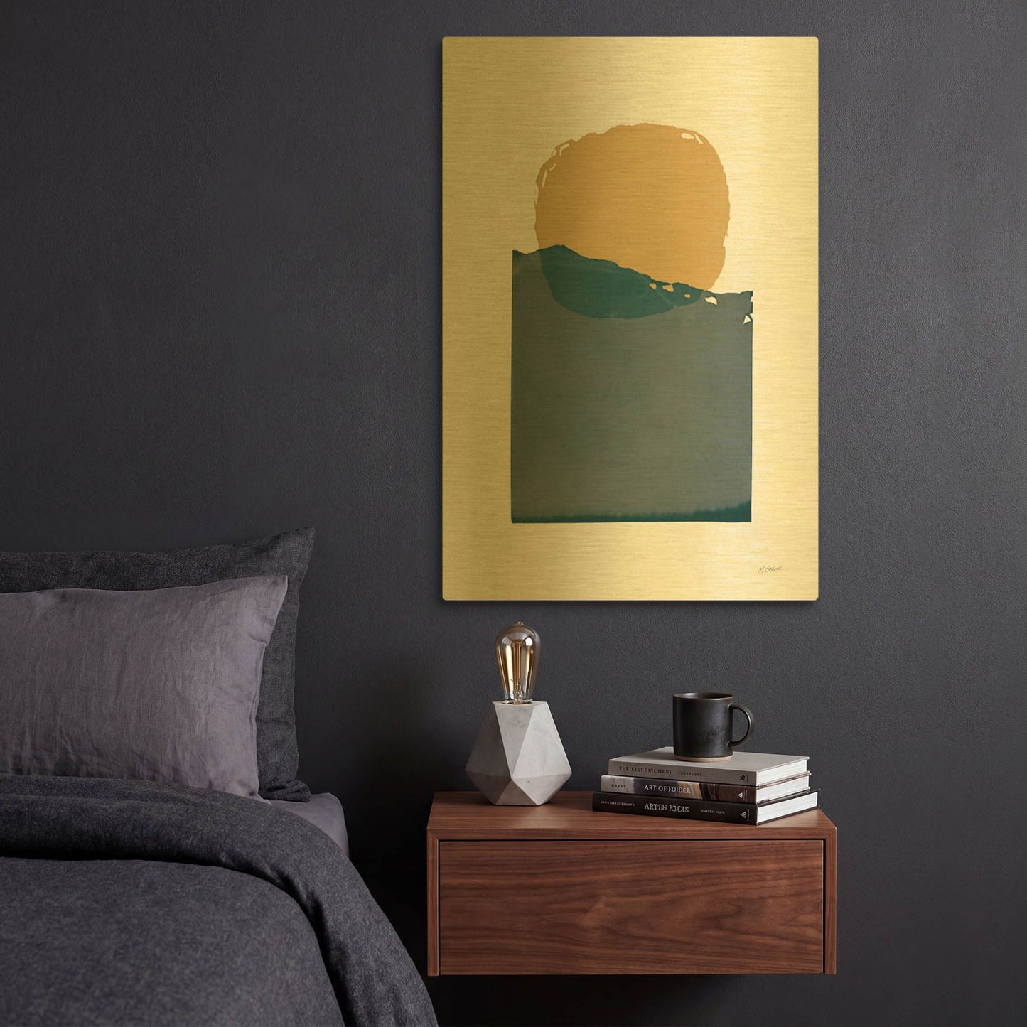 'Buoyant Dark' By Mike Schick Gold Metal Wall Art