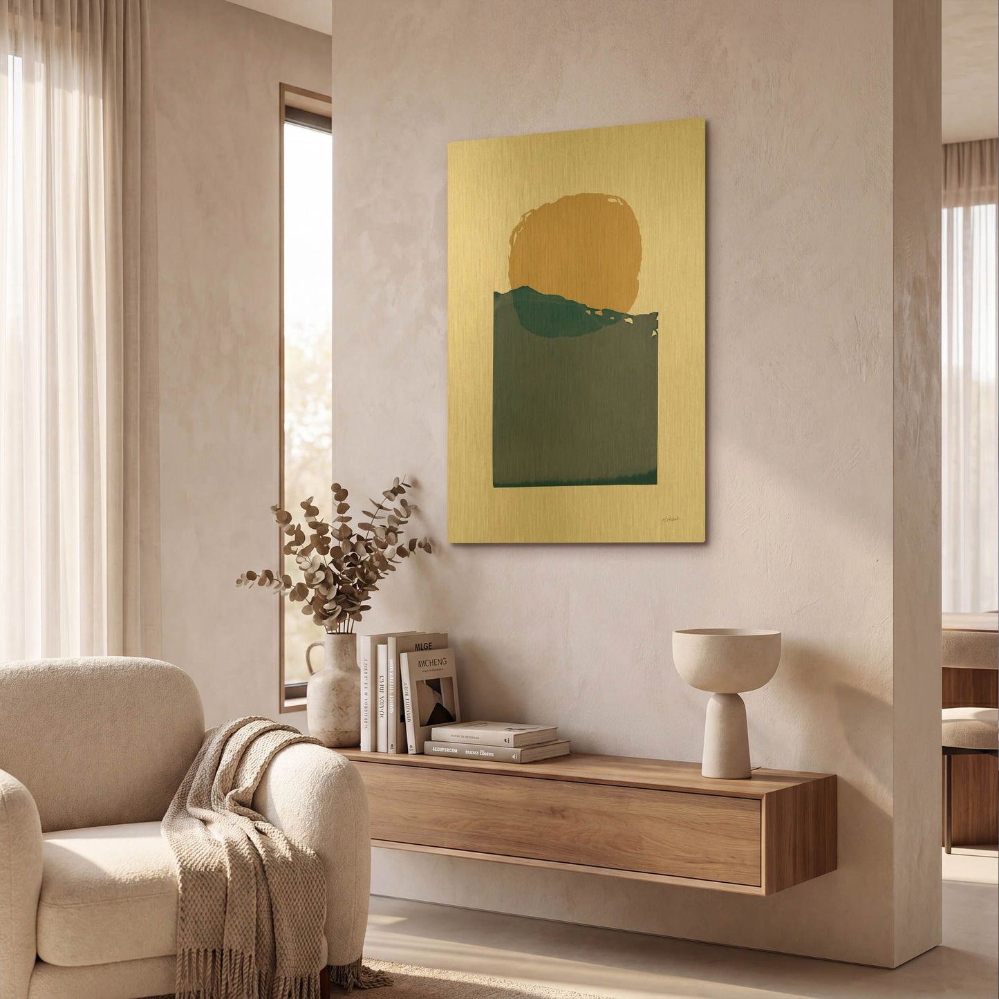 'Buoyant Dark' By Mike Schick Gold Metal Wall Art