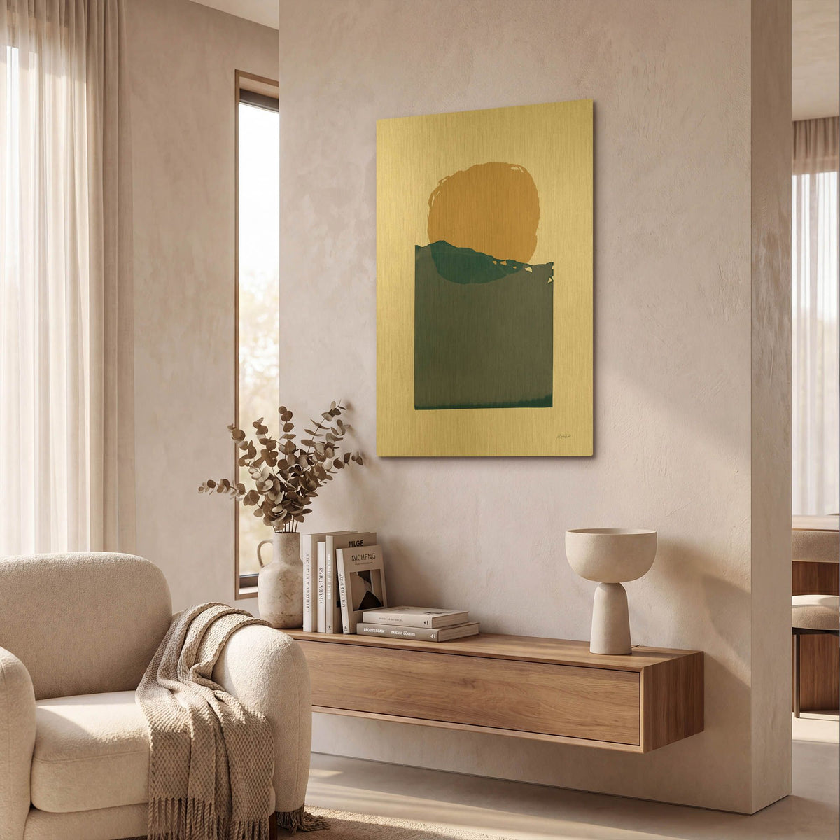 'Buoyant Dark' By Mike Schick Gold Metal Wall Art