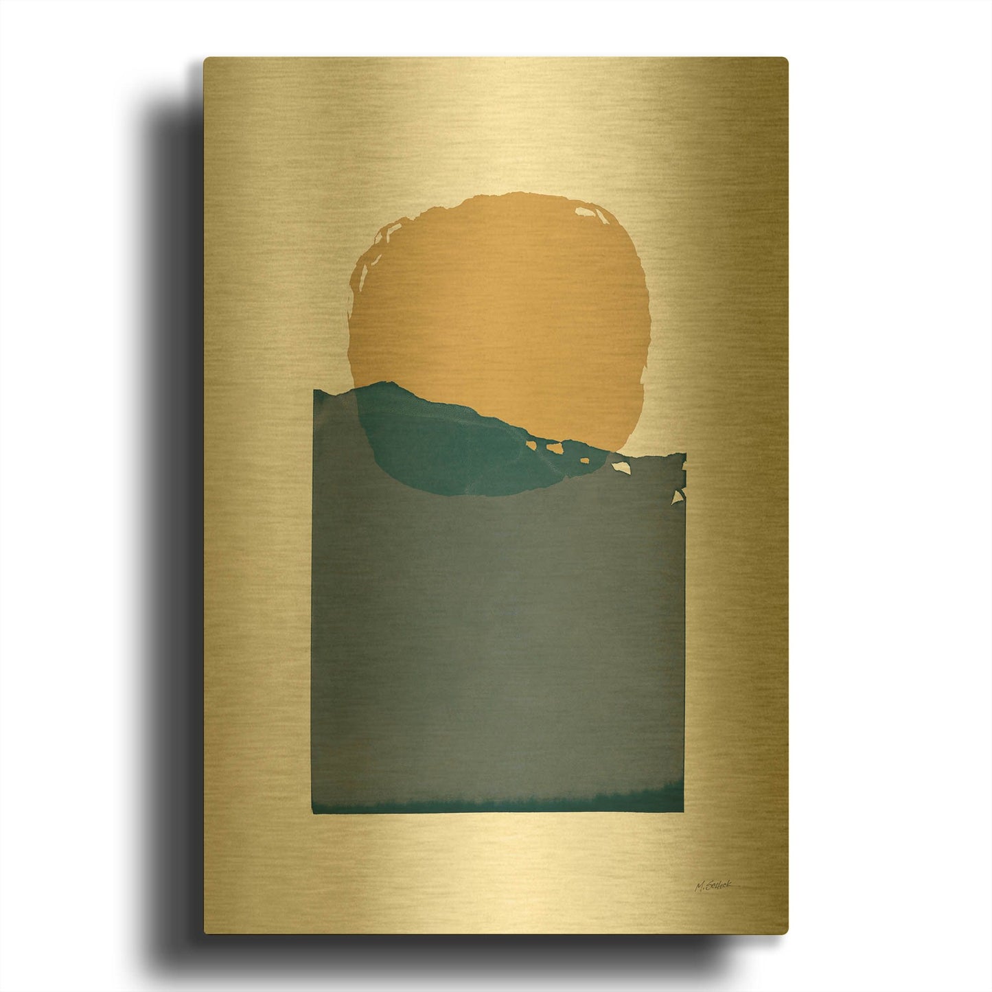 'Buoyant Dark' By Mike Schick Gold Metal Wall Art