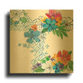'Flower Power V' By Mike Schick Gold Metal Wall Art