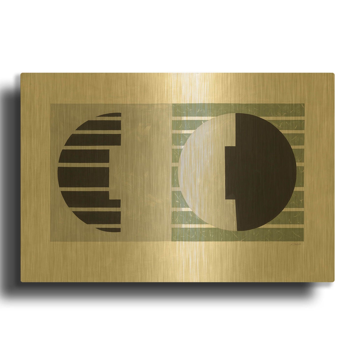 'Latitude Sage' By Mike Schick Gold Metal Wall Art