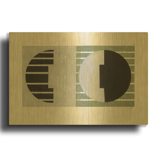 'Latitude Sage' By Mike Schick Gold Metal Wall Art