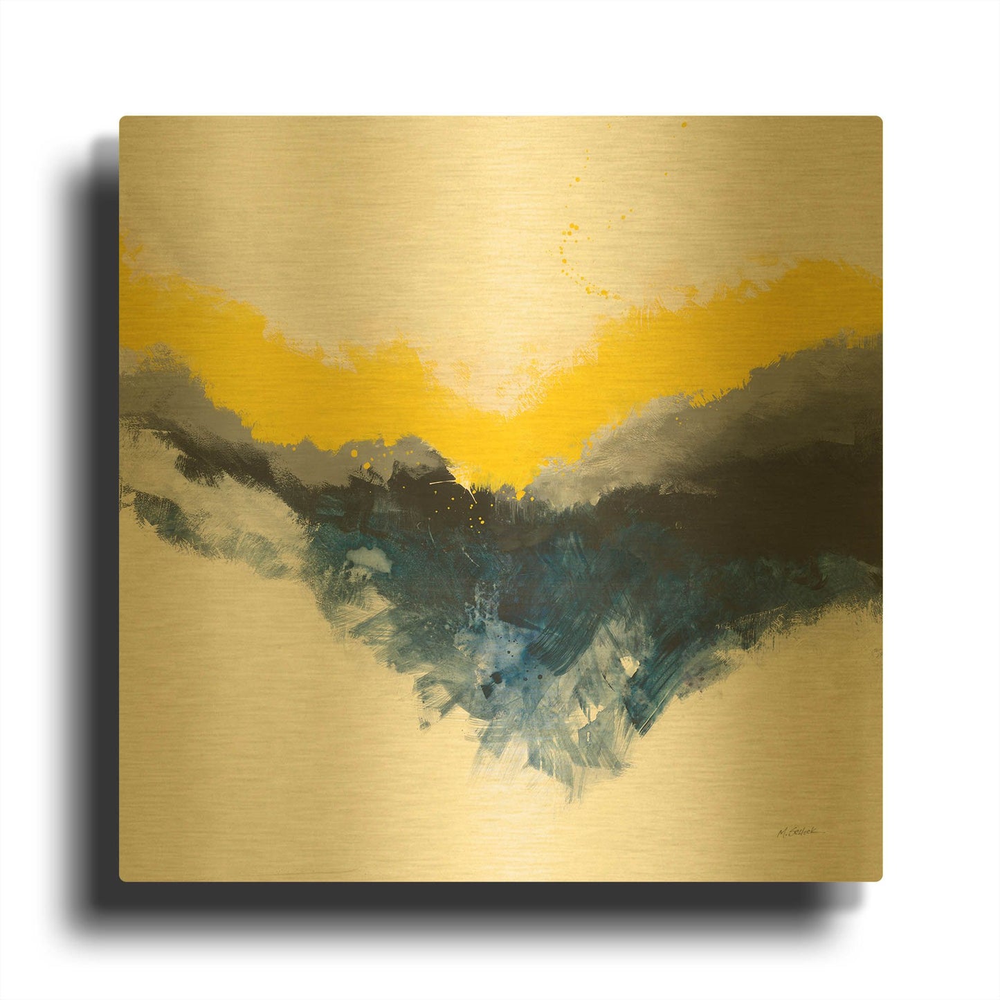 'Cascade' By Mike Schick Gold Metal Wall Art