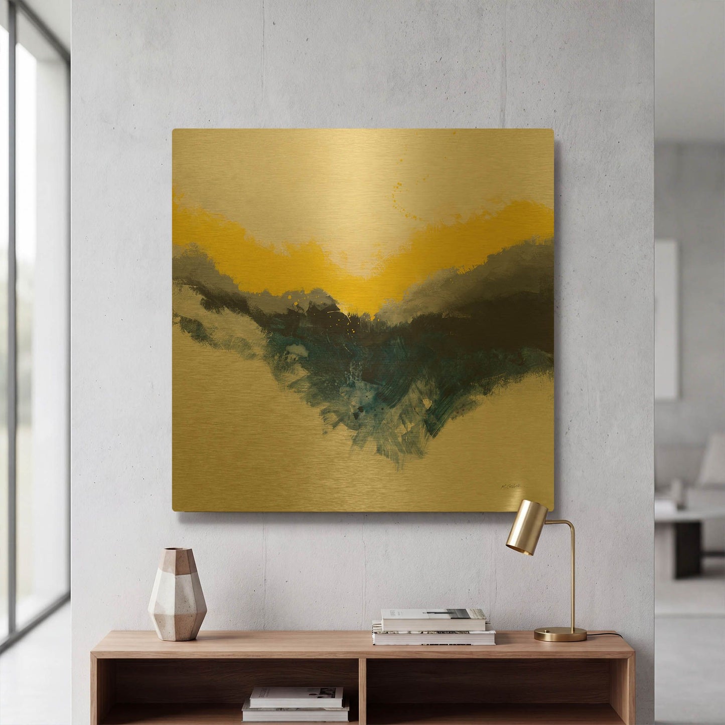 'Cascade' By Mike Schick Gold Metal Wall Art
