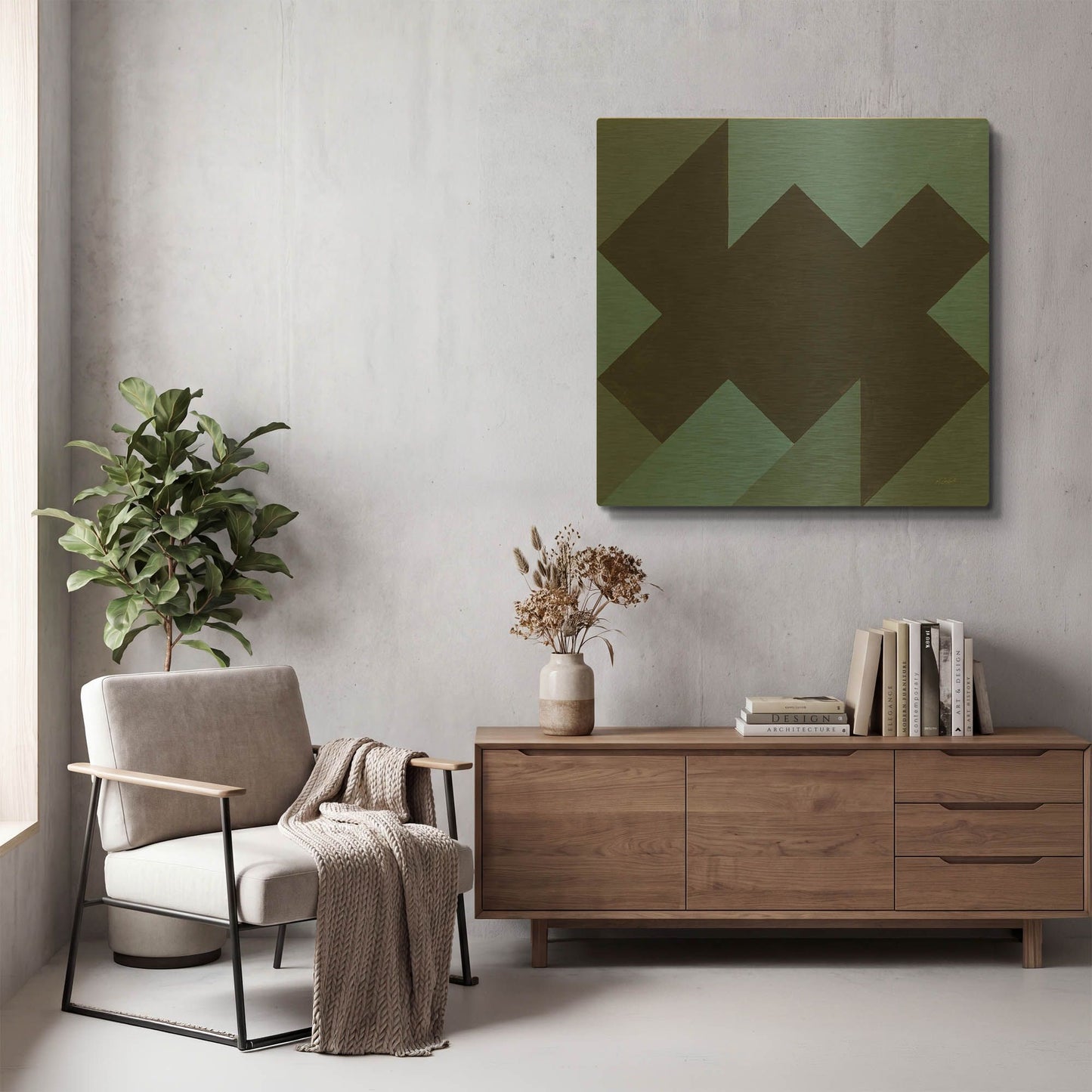 'Triangles II' By Mike Schick Gold Metal Wall Art