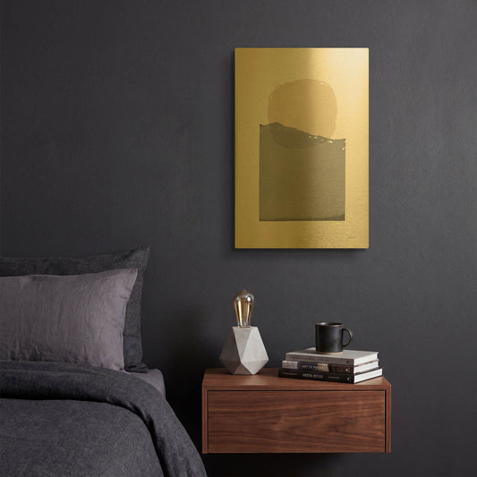 'Buoyant Neutral' By Mike Schick Gold Metal Wall Art