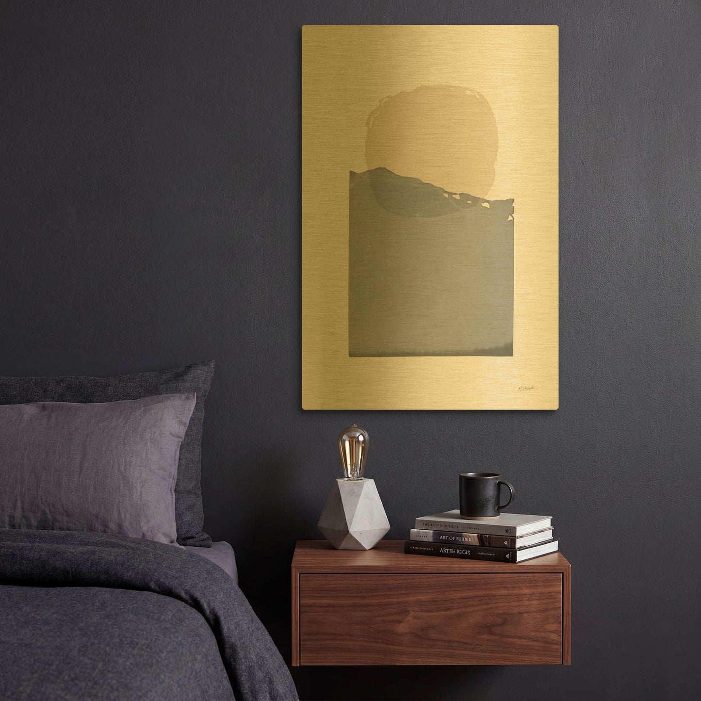 'Buoyant Neutral' By Mike Schick Gold Metal Wall Art