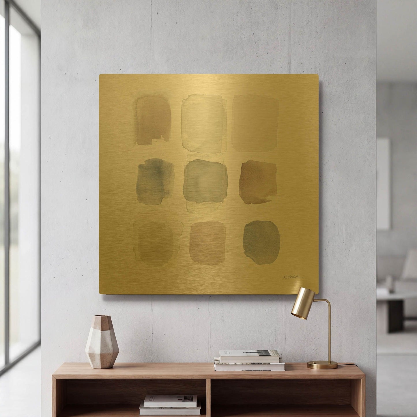 'Natural Haze' By Mike Schick Gold Metal Wall Art