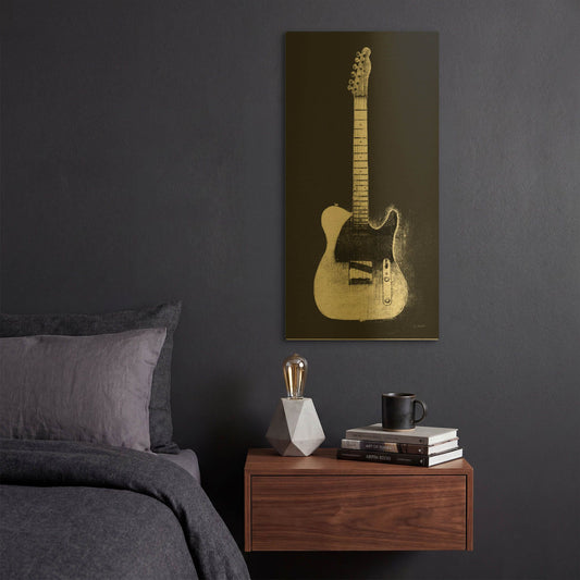 'Garage Band I Wb' By Mike Schick Gold Metal Wall Art