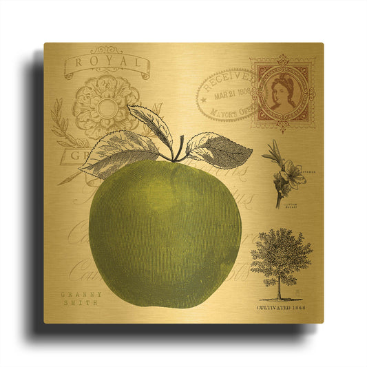 'Apple Notes' By Studio Mousseau Gold Metal Wall Art