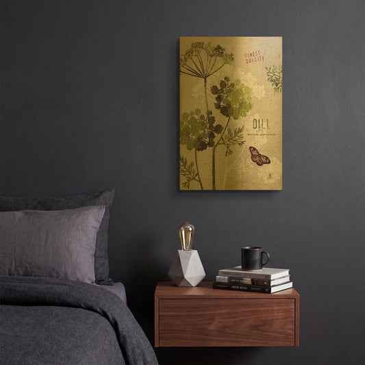 'Organic Dill' By Studio Mousseau Gold Metal Wall Art