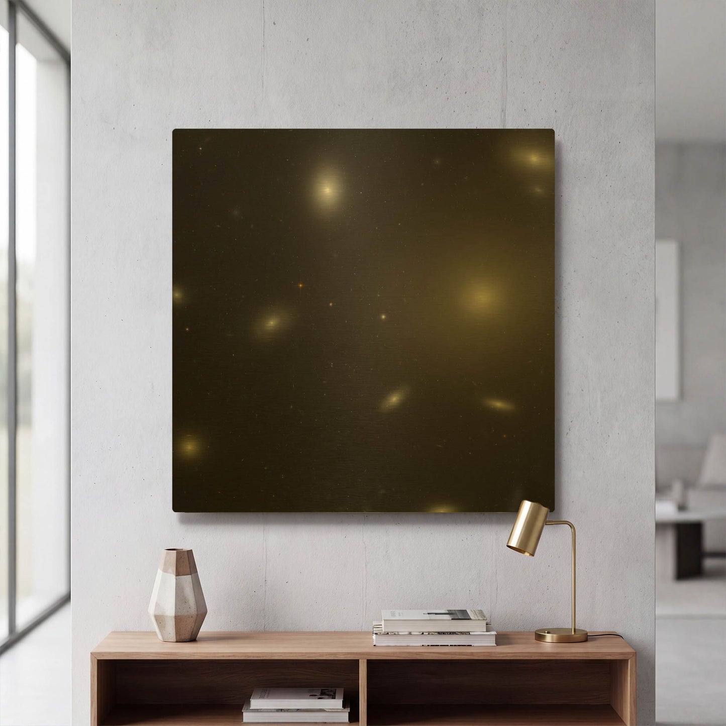 'NGC 4874' By NASA Space Photos Gold Metal Wall Art