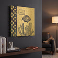 'Sea Shore Square I' By Studio Mousseau Gold Metal Wall Art
