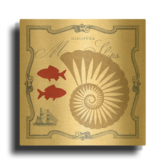 'Pacific Nautilus' By Studio Mousseau Gold Metal Wall Art