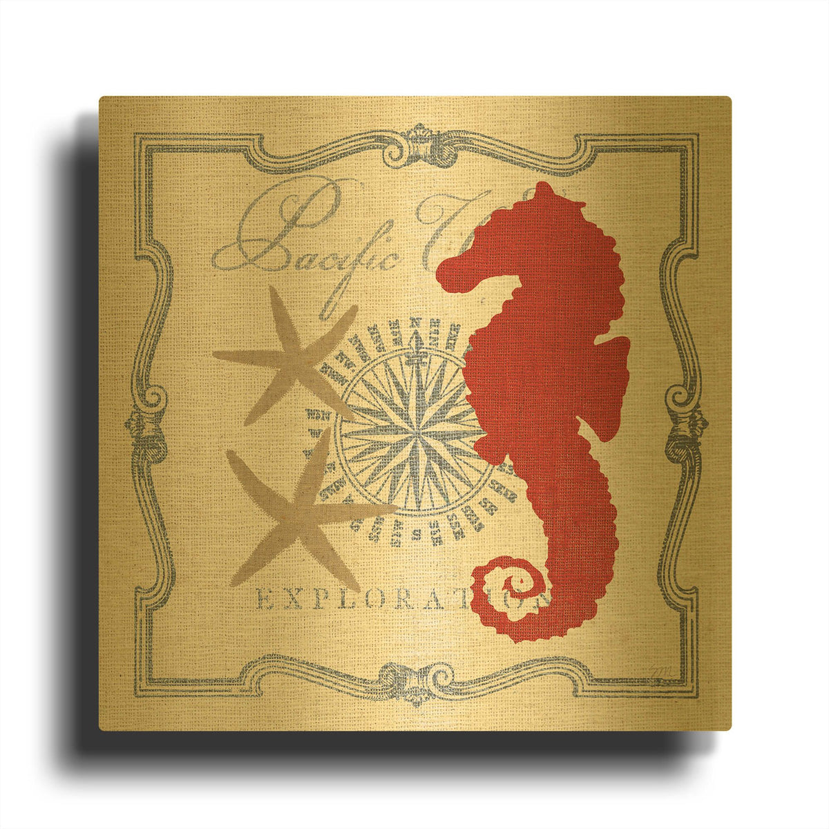 'Pacific Seahorse' By Studio Mousseau Gold Metal Wall Art