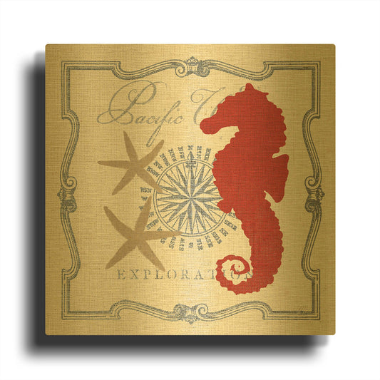 'Pacific Seahorse' By Studio Mousseau Gold Metal Wall Art