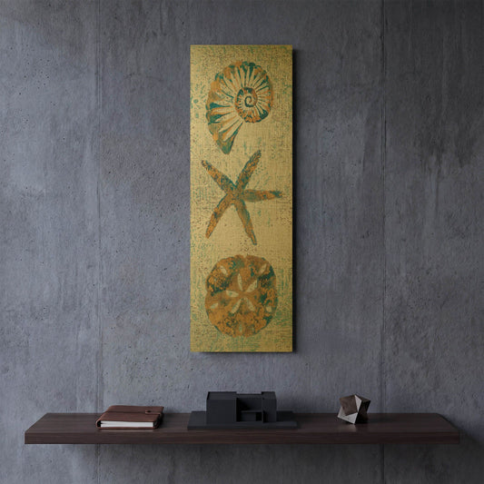 'Coastal Beauty Panel I' By Studio Mousseau Gold Metal Wall Art