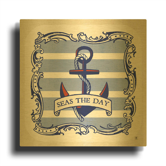'On The Coast Border I' By Studio Mousseau Gold Metal Wall Art