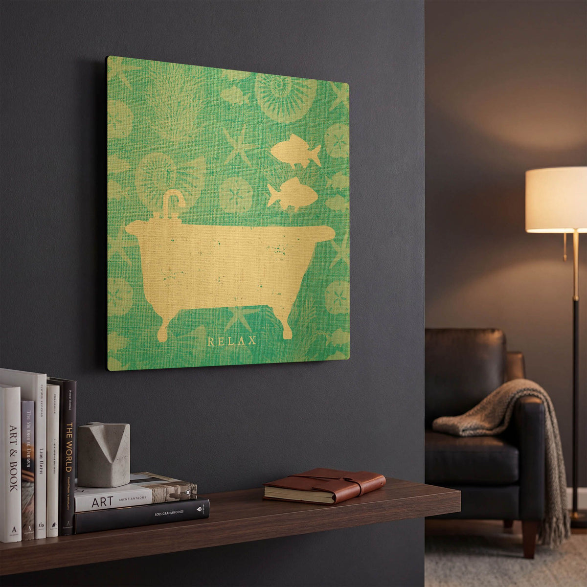 'Pacific Bath I' By Studio Mousseau Gold Metal Wall Art