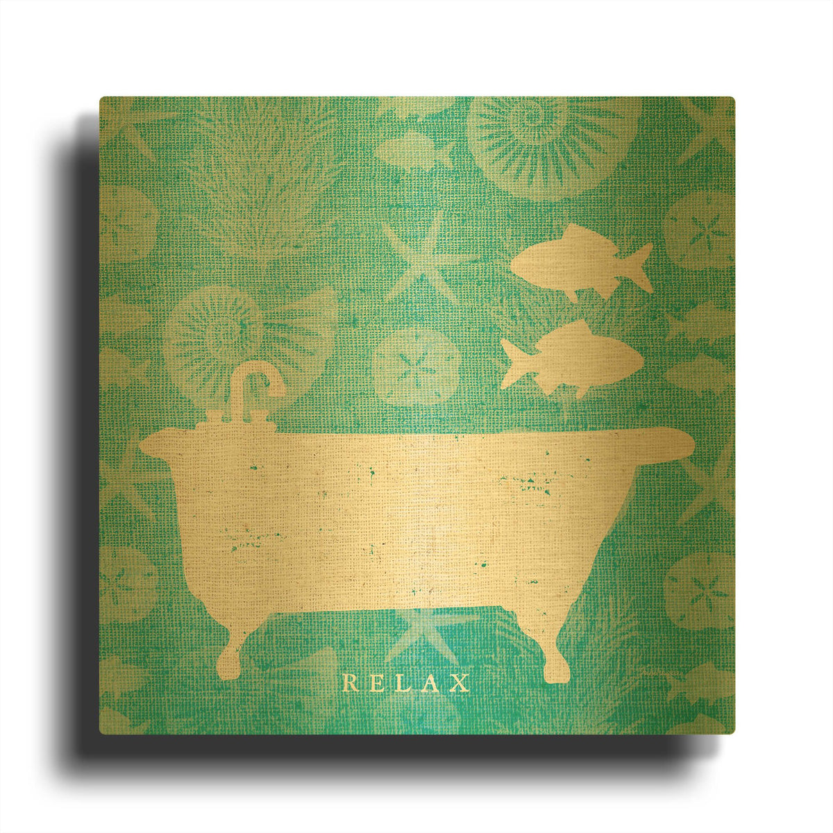 'Pacific Bath I' By Studio Mousseau Gold Metal Wall Art