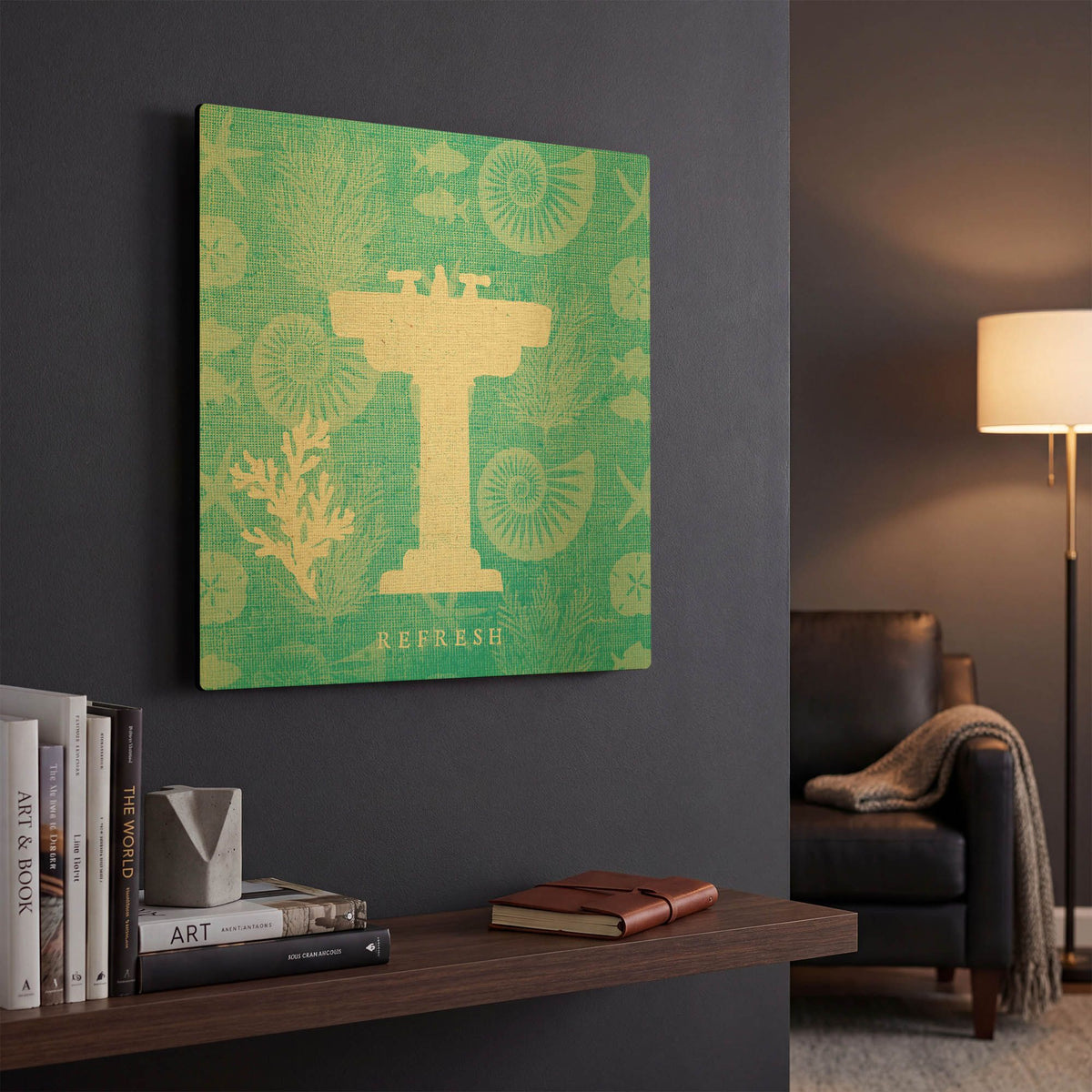 'Pacific Bath III' By Studio Mousseau Gold Metal Wall Art