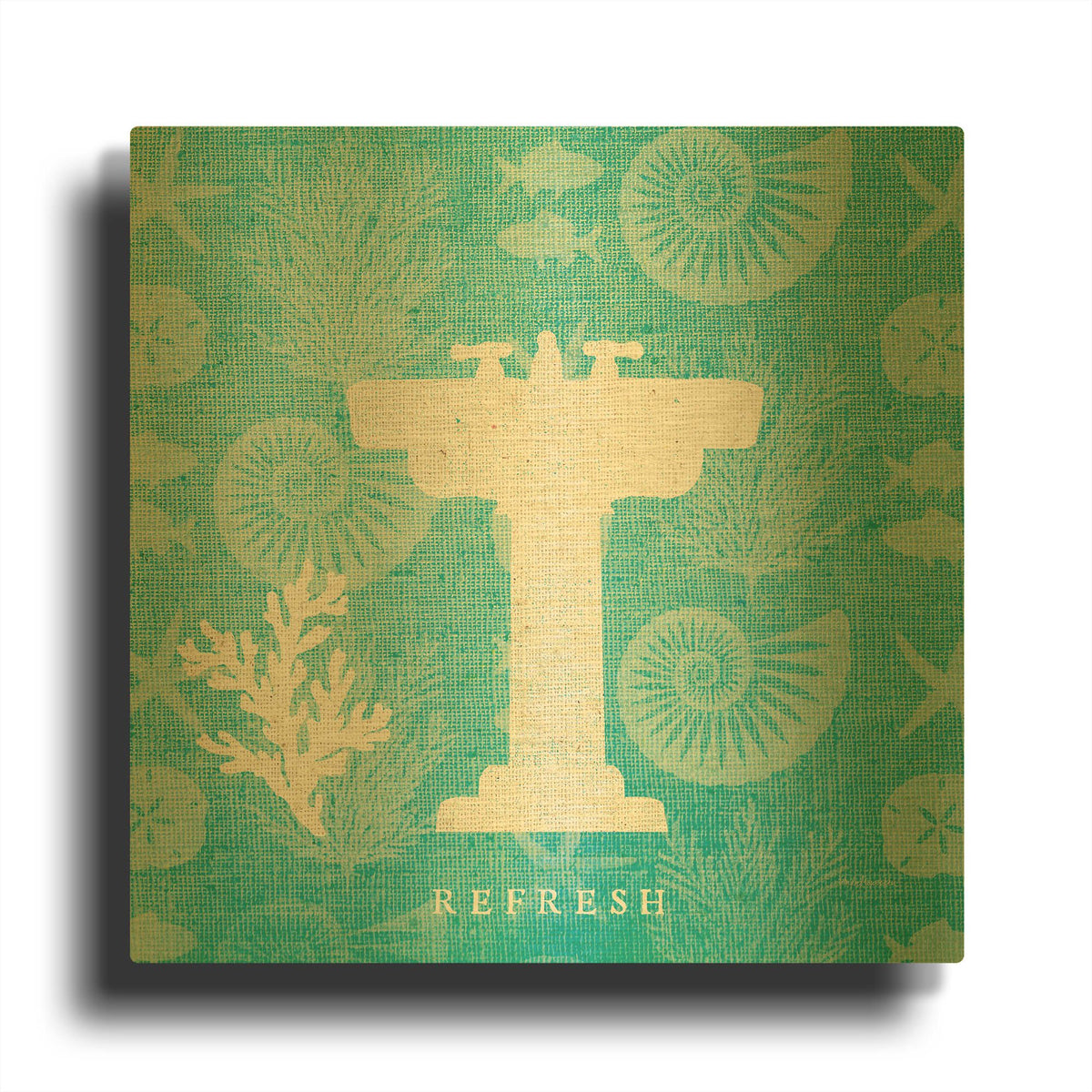 'Pacific Bath III' By Studio Mousseau Gold Metal Wall Art