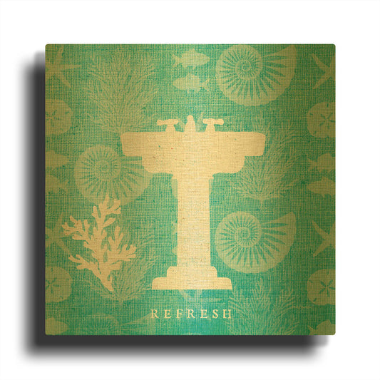 'Pacific Bath III' By Studio Mousseau Gold Metal Wall Art