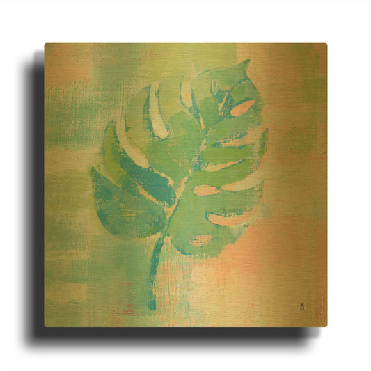 'Beach Cove Leaves I' By Studio Mousseau Gold Metal Wall Art