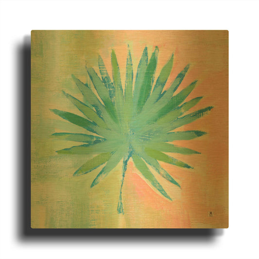 'Beach Cove Leaves II' By Studio Mousseau Gold Metal Wall Art