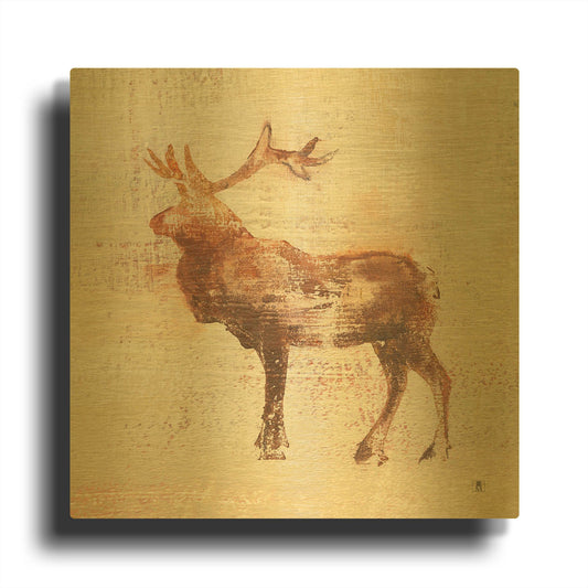 'Elk Study' By Studio Mousseau Gold Metal Wall Art