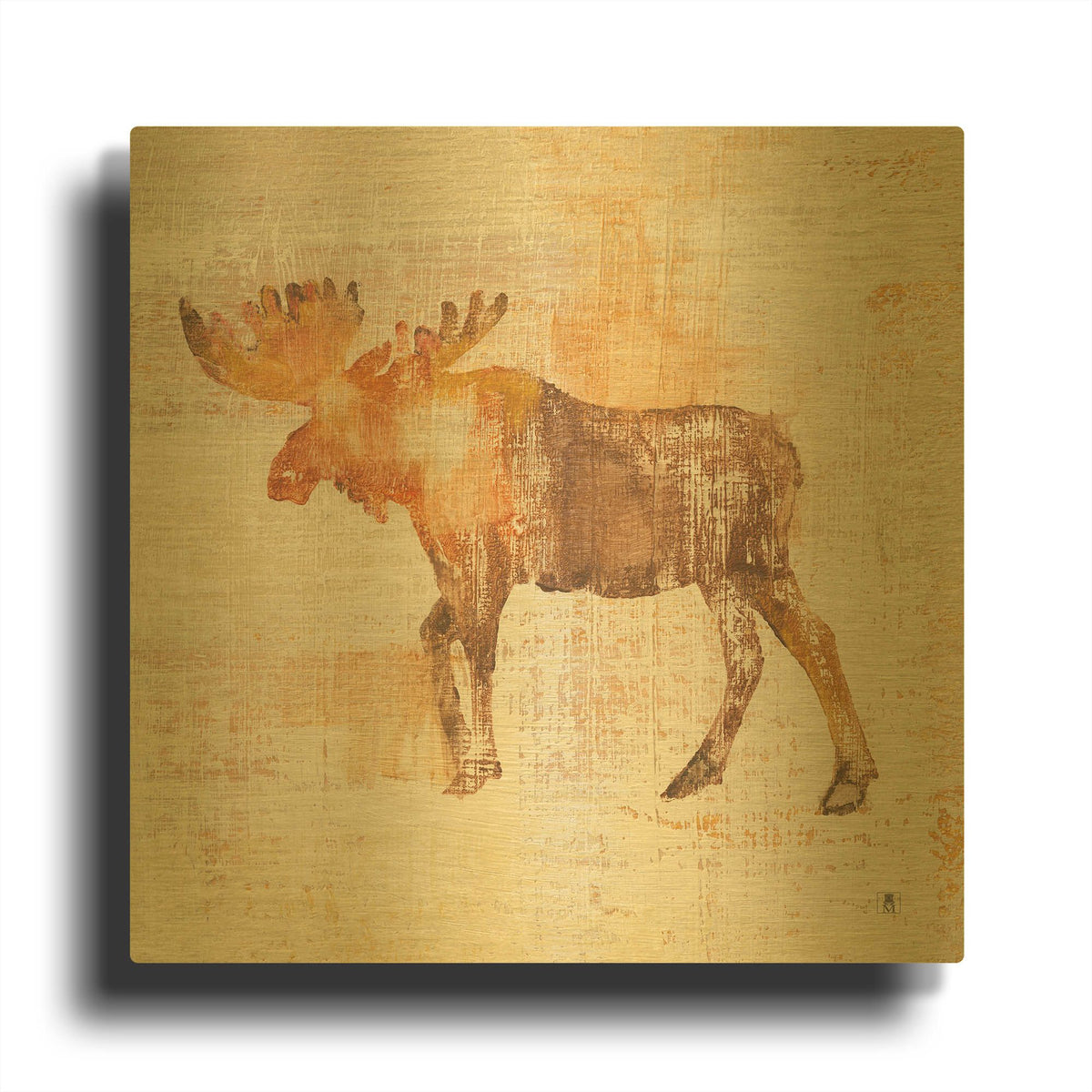 'Moose Study' By Studio Mousseau Gold Metal Wall Art