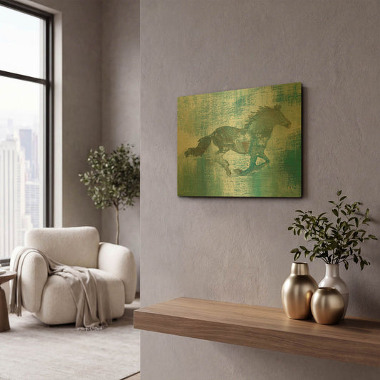 'Mustang Study' By Studio Mousseau Gold Metal Wall Art
