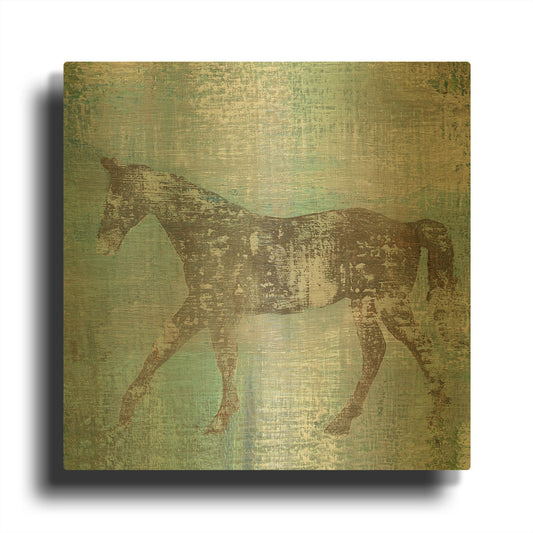 'Cheval I Flipped Brown' By Studio Mousseau Gold Metal Wall Art