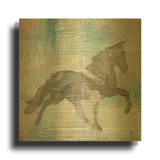'Cheval II Brown' By Studio Mousseau Gold Metal Wall Art