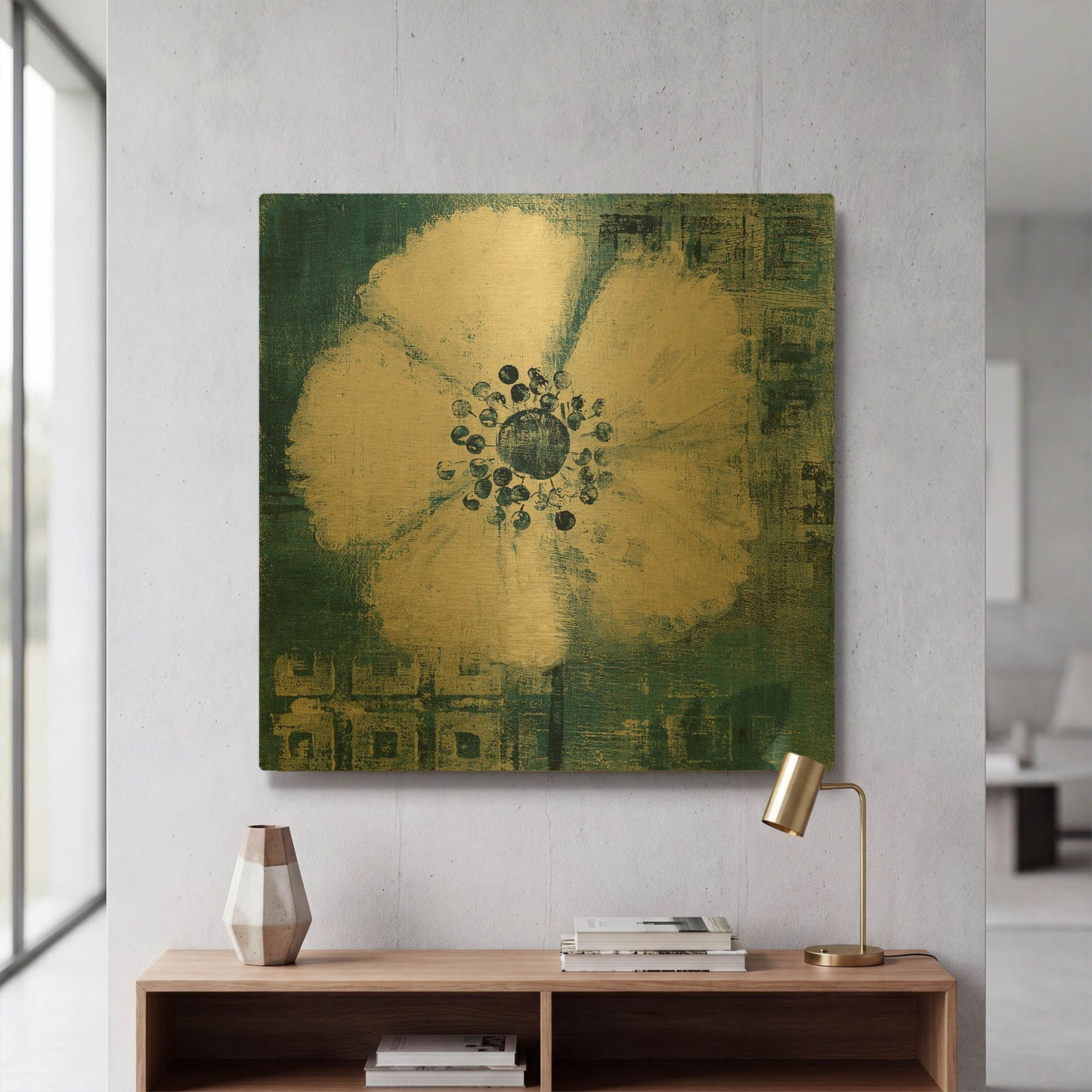 'Daisy for Barbara Blue Crop' By Studio Mousseau Gold Metal Wall Art