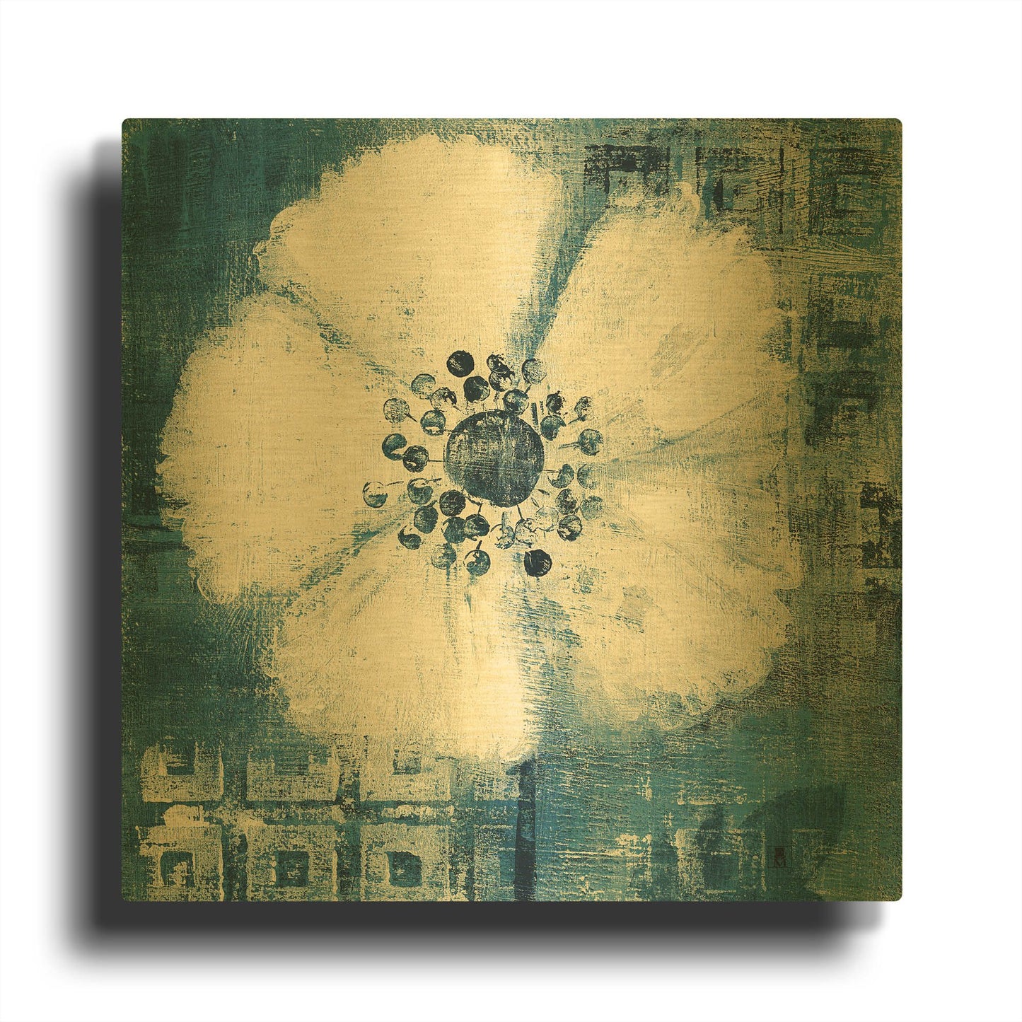 'Daisy for Barbara Blue Crop' By Studio Mousseau Gold Metal Wall Art