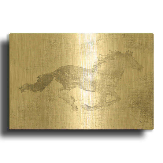 'Mustang Study Neutral' By Studio Mousseau Gold Metal Wall Art
