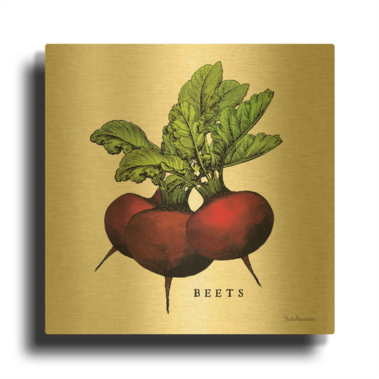 'Linen Vegetable I v2' By Studio Mousseau Gold Metal Wall Art