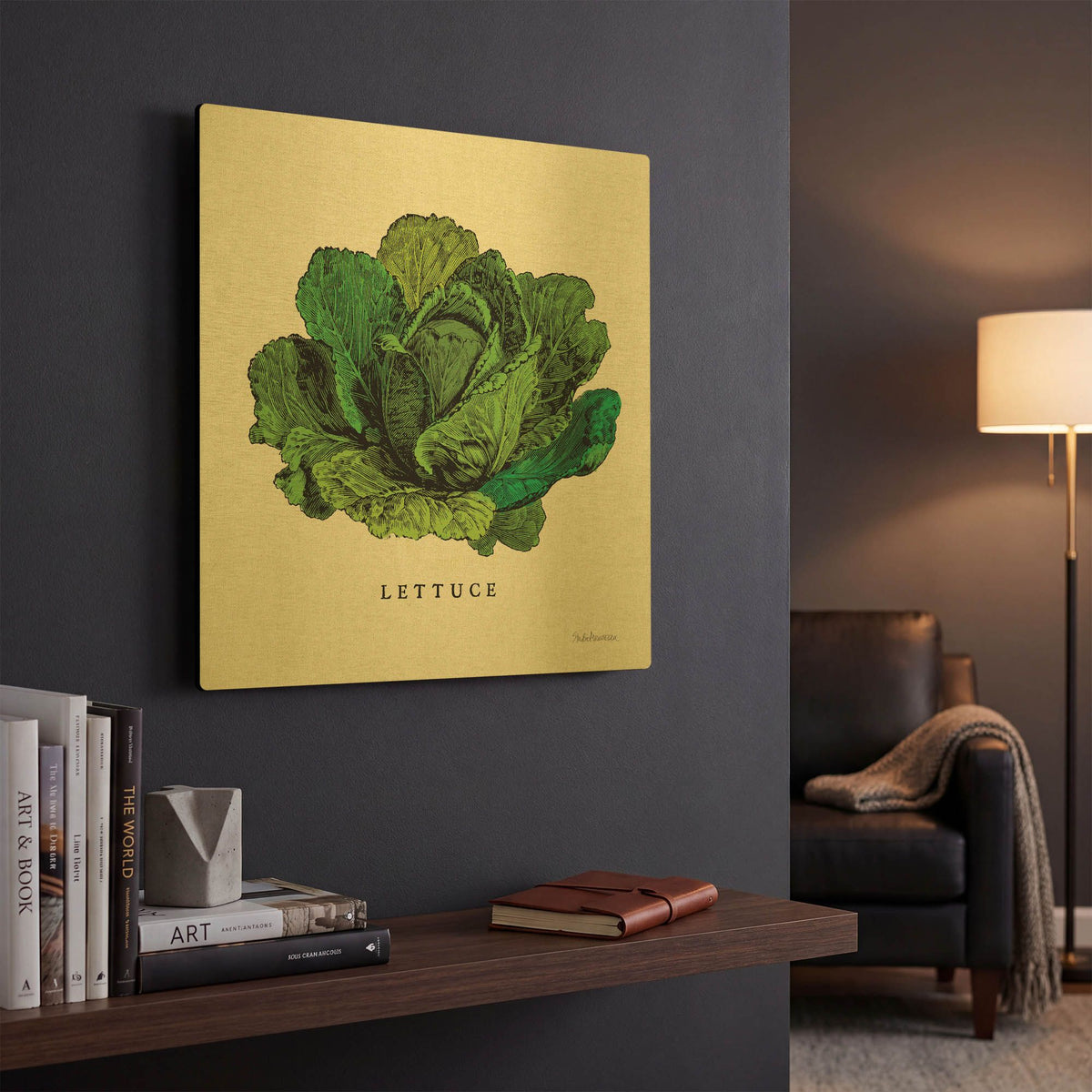 'Linen Vegetable II v2' By Studio Mousseau Gold Metal Wall Art