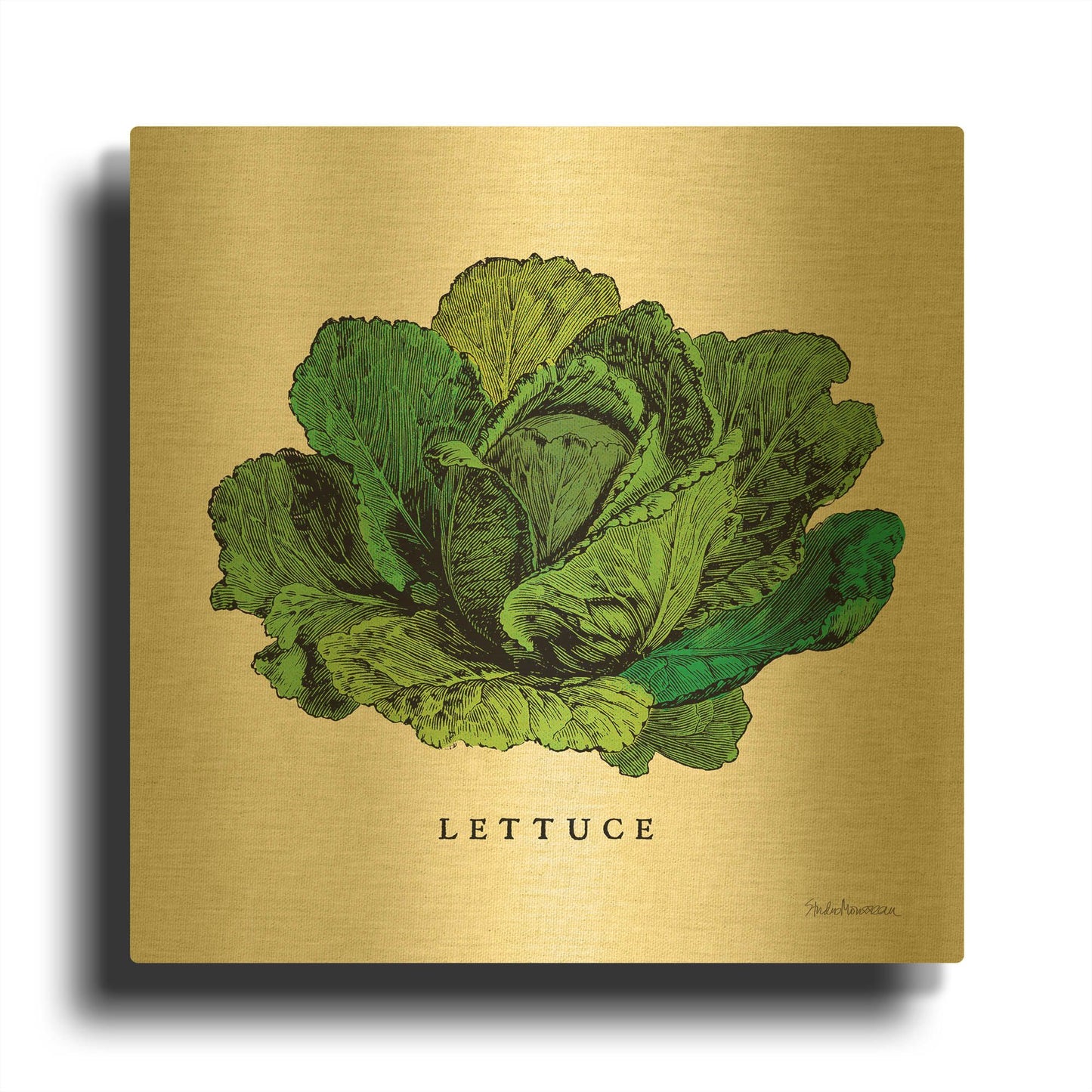 'Linen Vegetable II v2' By Studio Mousseau Gold Metal Wall Art