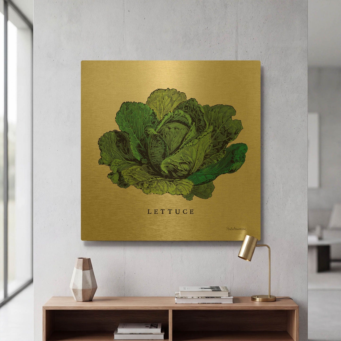 'Linen Vegetable II v2' By Studio Mousseau Gold Metal Wall Art