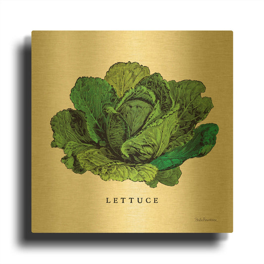 'Linen Vegetable II v2' By Studio Mousseau Gold Metal Wall Art