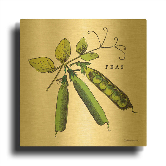 'Linen Vegetable IV v2' By Studio Mousseau Gold Metal Wall Art