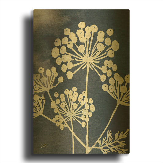 'Dark Blue Sky Garden I' By Studio Mousseau Gold Metal Wall Art