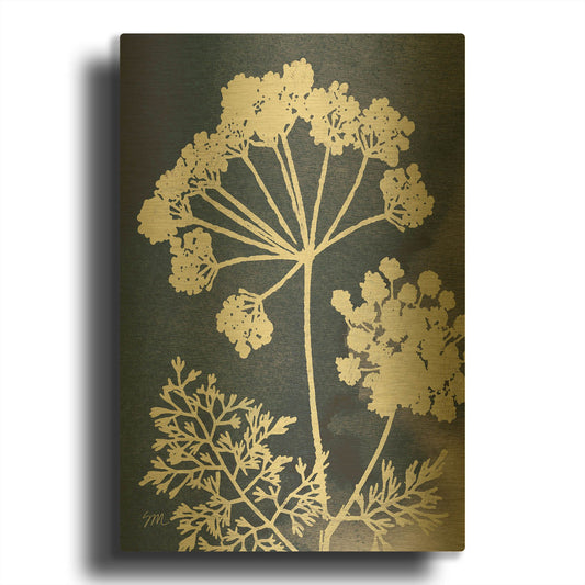 'Dark Blue Sky Garden II' By Studio Mousseau Gold Metal Wall Art