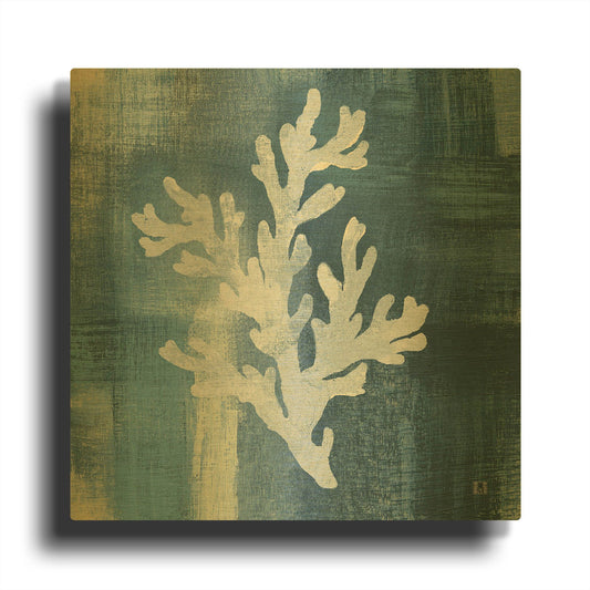 'Batik Seas IV' By Studio Mousseau Gold Metal Wall Art
