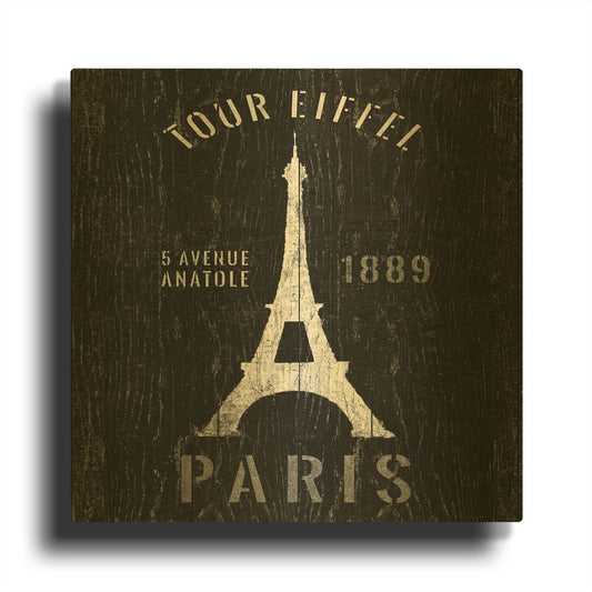 'Eiffel Tower' By Wild Apple Portfolio Gold Metal Wall Art