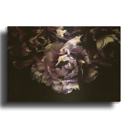'Purple Fringed Tulips II' By Elise Catterall Gold Metal Wall Art