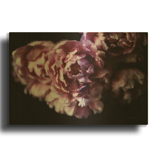 'Pink Double Tulips' By Elise Catterall Gold Metal Wall Art